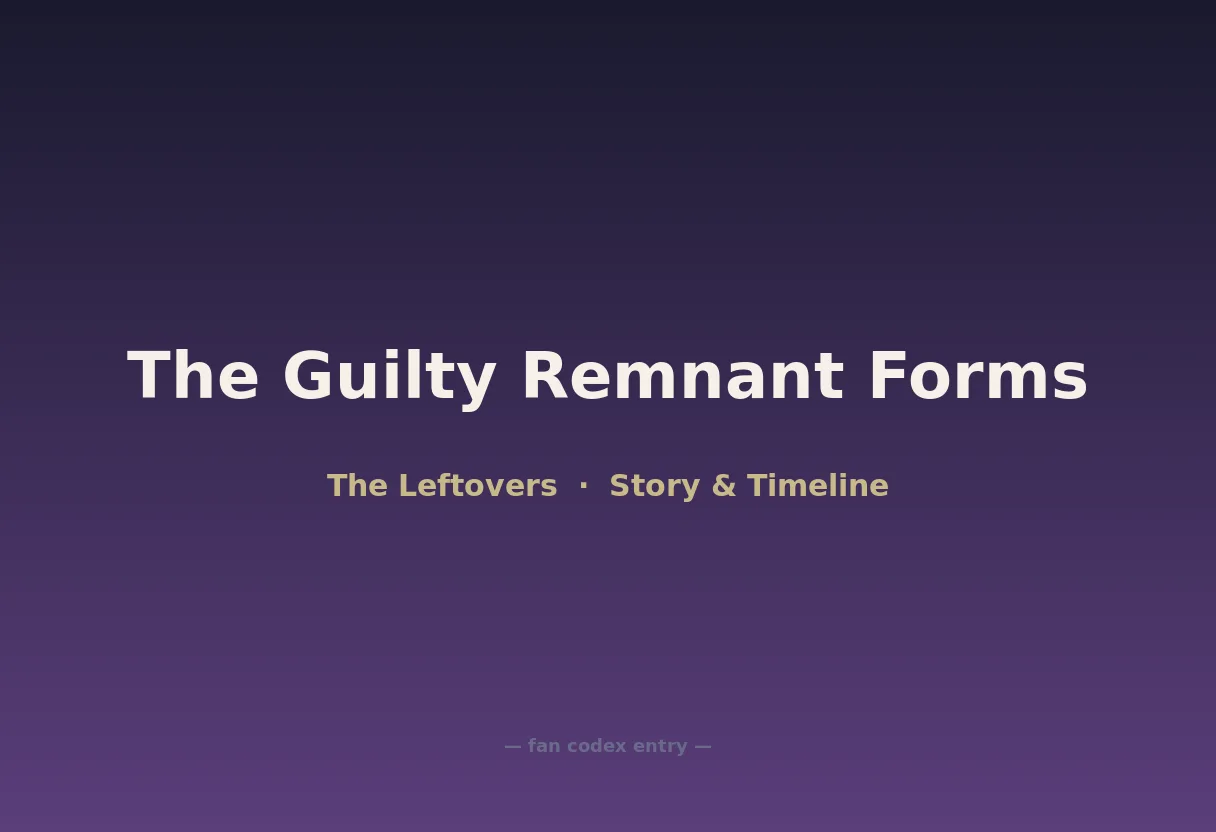 The Guilty Remnant Forms